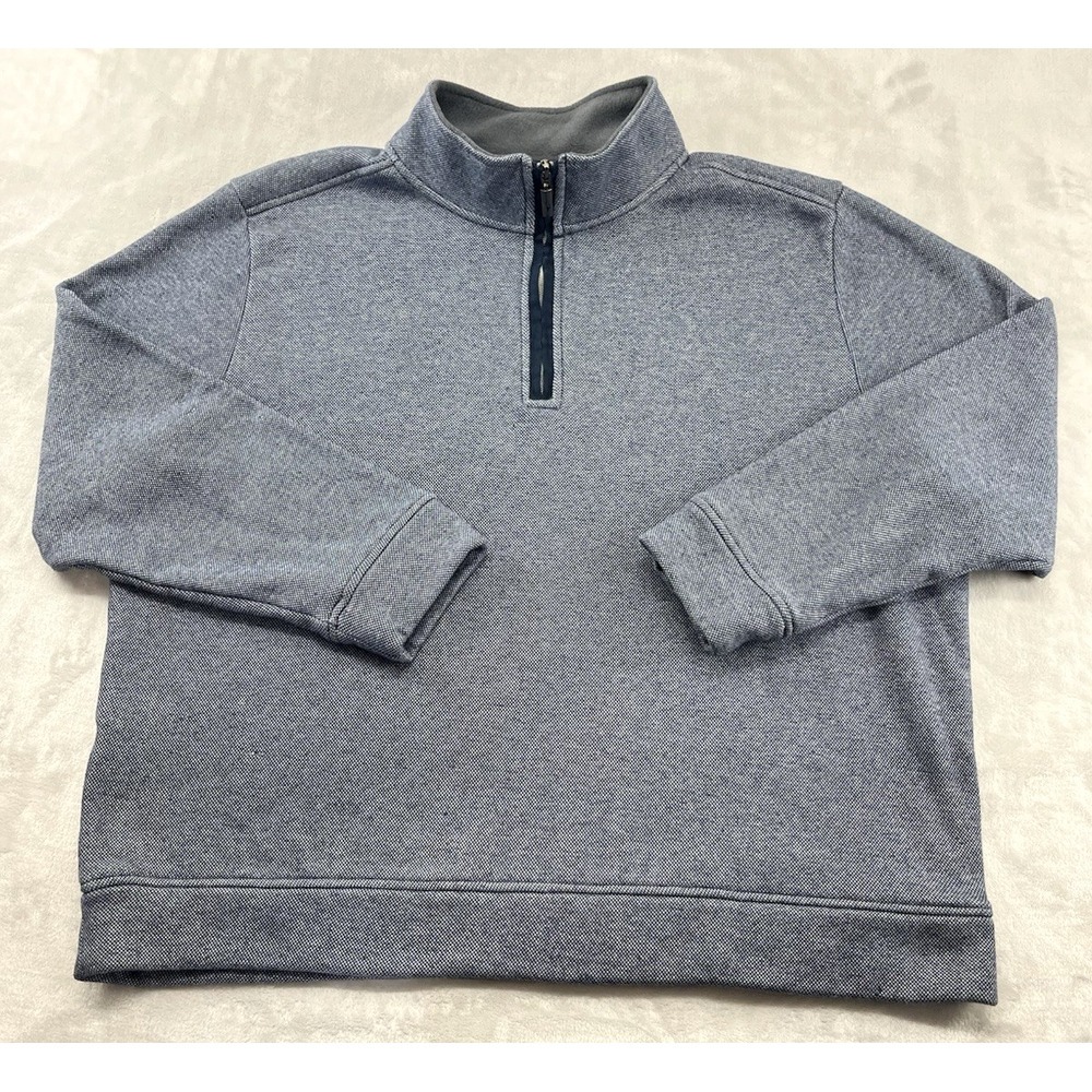 Tommy Bahama Glen Heaven Sweater Men 2XL Heather Blue Quarter Zip Fleece Outdoor
